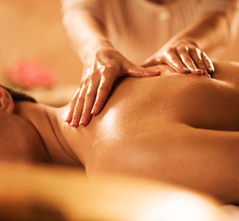 Massage therapist working in a calm clinic