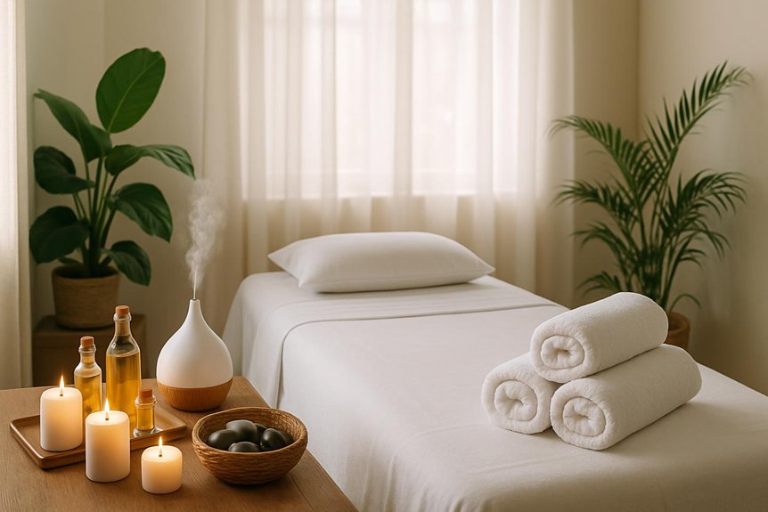 create calming massage space